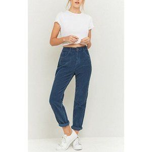 🆕 URBAN OUTFITTERS BDG Grunge Corduroy Mom High Rise Jeans Women’s 10 Navy Blue